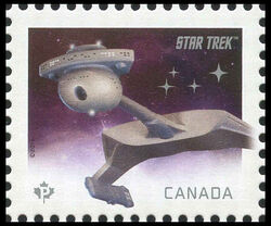 Klingon Battle Cruiser - Star Trek - WA - Full Perf Canada Postage Stamp | Star Trek