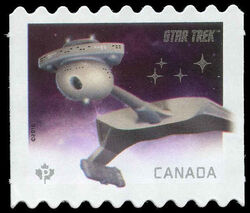 Klingon Battle Cruiser - Star Trek - Coil Stamp - Quarterly Pack Die Cut Canada Postage Stamp | Star Trek