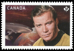 Captain James T. Kirk - Star Trek - Quarterly Pack Die Cut Canada Postage Stamp | Star Trek