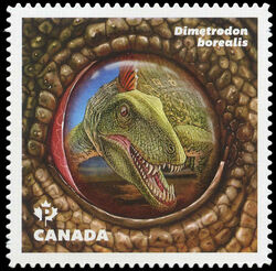 Dimetrodon Borealis Dinosaur - Quarterly Pack Die Cut Canada Postage Stamp | Dinos of Canada