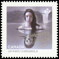 The Lady in White - Montmorency Falls, Quebec - Quarterly Pack Die Cut Canada Postage Stamp | Haunted Canada