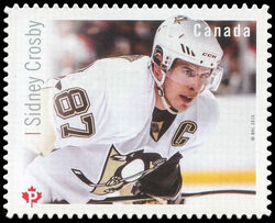 Sidney Crosby - Quarterly Pack Die Cut Canada Postage Stamp | Great Canadian NHL Hockey Forwards