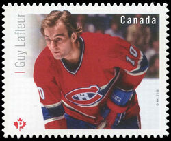 Guy Lafleur - Quarterly Pack Die Cut Canada Postage Stamp | Great Canadian NHL Hockey Forwards