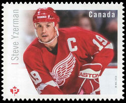 Steve Yzerman - Quarterly Pack Die Cut Canada Postage Stamp | Great Canadian NHL Hockey Forwards