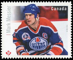 Mark Messier - Quarterly Pack Die Cut Canada Postage Stamp | Great Canadian NHL Hockey Forwards