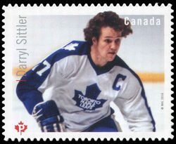 Darryl Sittler - Quarterly Pack Die Cut Canada Postage Stamp | Great Canadian NHL Hockey Forwards