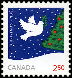 Rolf Harder's Dove And Christmas Tree - WA Canada Postage Stamp | Christmas 2016