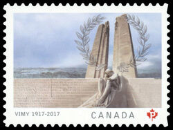 Vimy Ridge - 100 Years Ago - Quarterly Pack Die Cut - Type 7 Die Cut Canada Postage Stamp | Vimy Ridge - 100 Years Ago