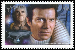 Admiral James T. Kirk Vs. Khan Noonien Singh - Quarterly Pack Die Cut Canada Postage Stamp | Star Trek