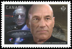 Captain Jean-Luc Picard Vs. Locutus Of Borg - Quarterly Pack Die Cut Canada Postage Stamp | Star Trek