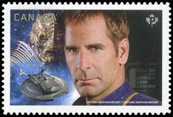 Captain Jonathan Archer Vs. Commander Dolim - Quarterly Pack Die Cut Canada Postage Stamp | Star Trek