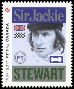 Sir Jackie Stewart - Formula 1 - WA Canada Postage Stamp | Formula 1 Racing - 50th Anniversary