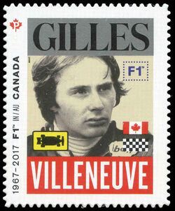 Gilles Villeneuve - Formula 1 - WA Canada Postage Stamp | Formula 1 Racing - 50th Anniversary