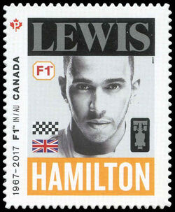 Lewis Hamilton - Formula 1 - Quarterly Pack Die Cut Canada Postage Stamp | Formula 1 Racing - 50th Anniversary