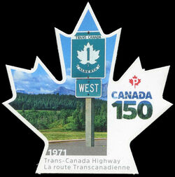 Trans-Canada Highway - Canada 150 - Quarterly Pack Die Cut Canada Postage Stamp | Canada 150