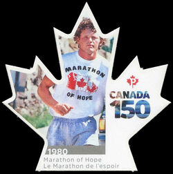 Marathon Of Hope - Canada 150 - Quarterly Pack Die Cut Canada Postage Stamp | Canada 150
