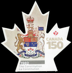 The Constitution And The Canadian Charter Of Rights And Freedoms - Canada 150 - Quarterly Pack Die Cut Canada Postage Stamp | Canada 150