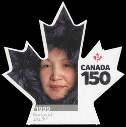 Nunavut (ᓄᓇᕗᑦ) - Canada 150 - Quarterly Pack Die Cut Canada Postage Stamp | Canada 150