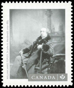 "Sir John A. Macdonald" - William James Topley - Quarterly Pack Die Cut Canada Postage Stamp | Canadian Photography