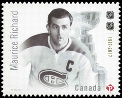 Maurice (Rocket) Richard - Quarterly Pack Die Cut Canada Postage Stamp | Canadian Hockey Legends