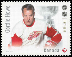 Gordie Howe - Quarterly Pack Die Cut Canada Postage Stamp | Canadian Hockey Legends