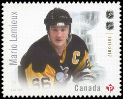 Mario Lemieux - Quarterly Pack Die Cut Canada Postage Stamp | Canadian Hockey Legends