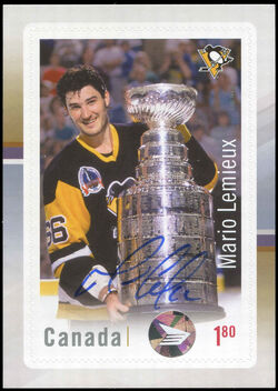 Mario Lemieux - Autograph Canada Postage Stamp | Canadian Hockey Legends
