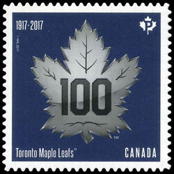 Toronto Maple Leafs 100th Anniversary - Logo - Quarterly Pack Die Cut Canada Postage Stamp | Toronto Maple Leafs 100th Anniversary