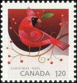 Cardinal - Christmas Animals - WA Canada Postage Stamp | Christmas 2017