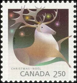 Caribou - Christmas Animals - WA Canada Postage Stamp | Christmas 2017