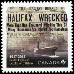 Halifax Explosion - Quarterly Pack Die Cut Canada Postage Stamp
