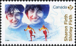 Sharon And Shirley Firth - WA Canada Postage Stamp | Canadian Women in Winter Sports