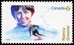 Nancy Greene - Quarterly Pack Die Cut Canada Postage Stamp | Canadian Women in Winter Sports