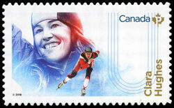 Clara Hughes - Quarterly Pack Die Cut Canada Postage Stamp | Canadian Women in Winter Sports