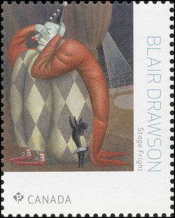 Stage Fright - Blair Drawson - WA Canada Postage Stamp | Great Canadian Illustrators