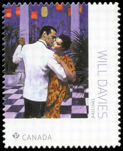 Harlequin Book Cover - Will Davies - Quarterly Pack Die Cut Canada Postage Stamp | Great Canadian Illustrators