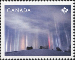 Light Pillars - WA Canada Postage Stamp | Weather Wonders