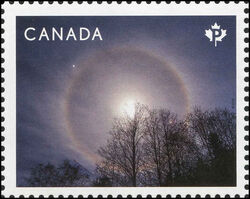 Moon Halo - WA Canada Postage Stamp | Weather Wonders
