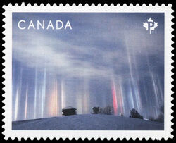 Light Pillars - Quarterly Pack Die Cut Canada Postage Stamp | Weather Wonders