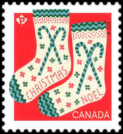 Christmas Knitted Socks - WA Canada Postage Stamp | Warm and Cosy - Christmas 2018