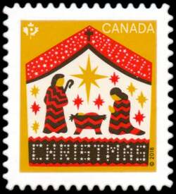 Away In A Manger - Christmas 2018 - Quarterly Pack Die Cut Canada Postage Stamp