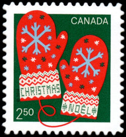 Christmas Mittens - Quarterly Pack Die Cut Canada Postage Stamp | Warm and Cosy - Christmas 2018