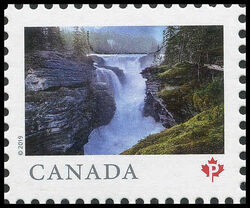 Athabasca Falls, Jasper National Park - Alberta - WA Canada Postage Stamp | From Far and Wide