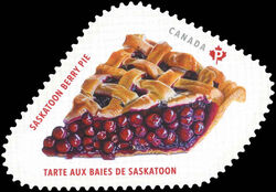 Saskatoon Berry Pie - Quarterly Pack Die Cut Canada Postage Stamp | Sweet Canada