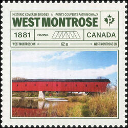 West Montrose Bridge - WA Canada Postage Stamp | Historic Covered Bridges