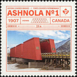 Ashnola No. 1 Railroad Bridge - WA Canada Postage Stamp | Historic Covered Bridges