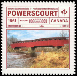 Powerscourt Bridge - Quarterly Pack Die Cut Canada Postage Stamp | Historic Covered Bridges