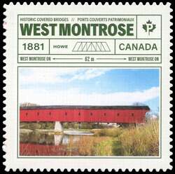 West Montrose Bridge - Quarterly Pack Die Cut Canada Postage Stamp | Historic Covered Bridges