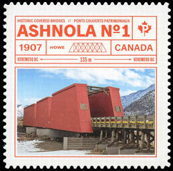 Ashnola No. 1 Railroad Bridge - Quarterly Pack Die Cut Canada Postage Stamp | Historic Covered Bridges