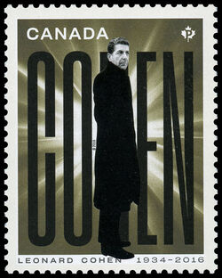 Leonard Cohen - Gold - WA Canada Postage Stamp | Leonard Cohen